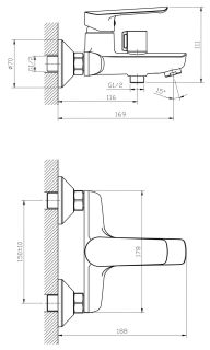 Смеситель для ванны ESKO Lagos LG 54 хром
