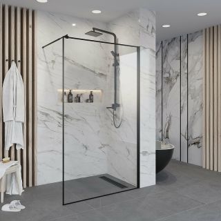 Душевая перегородка Niagara NG-687-90BLACK 90см чёрный/прозрачное