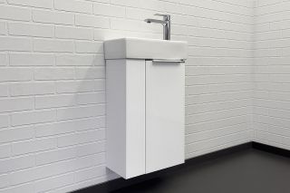 Тумба с раковиной Comforty Асти 40 00-00012835 подвесная Белый глянец