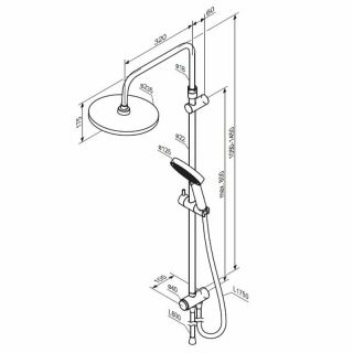 Душевая стойка Damixa Apollo 947000300 Черная матовая