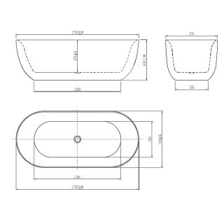 Акриловая ванна Aquatek Афина 170x78 см черный AQ-144778BL