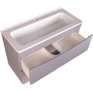 Тумба под раковину Style Line Бергамо мини 90 Люкс Plus СС-00002365 подвесная Серая антискрейч