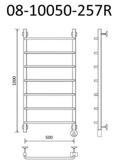 Полотенцесушитель электрический Маргроид В8 Р100*50 хром 08-10050-257R