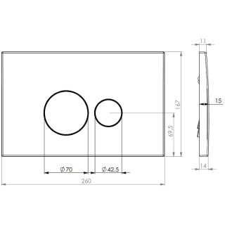 Клавиша смыва DQ Venice DB1029025 Черная
