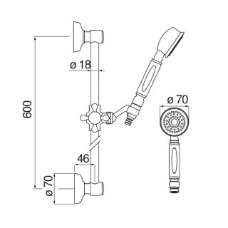 Душевой гарнитур Nobili AD140/48GDP золото