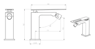 Смеситель для биде Boheme Q 146-WB.2 белый/чёрный
