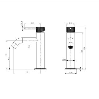 Смеситель для раковины Wonzon & Woghand WW-H1061-BG брашированное золото