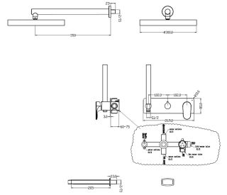 Душевой комплект Boheme Spectre 454-2-G золото