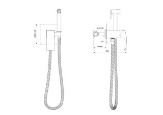 Гигиенический душ со смесителем Wonzon & Woghand Fit WW-88829009-MB чёрный матовый