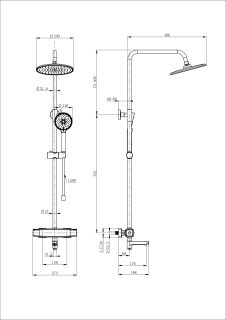 Душевая стойка Wonzon & Woghand Neo WW-B3035-A3-MB с термостатом чёрный матовый