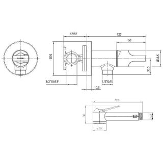 Гигиенический душ Bossini Mono Paloma Apice Mixer Set E34002.030 хром