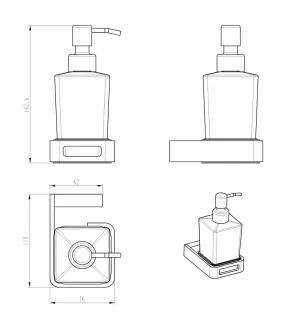 Дозатор для жидкого мыла Boheme Q 10957-GM оружейная сталь