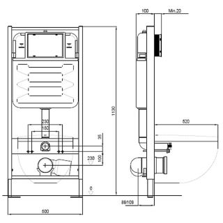 Комплект унитаза с инсталляцией Aquatek SET AQUATEK КЛАССИК-012 4в1 с сиденьем Микролифт и Черной  клавишей смыва