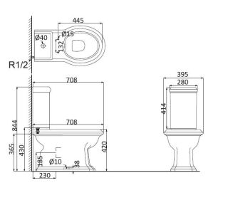 Унитаз напольный Creo Dijon DI1002+DI1003+DI1001N