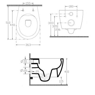 Подвесной унитаз Allen Brau Fantasy 4.11004.AN безободковый антрацит