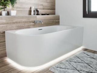 Акриловая ванна Riho Desire Corner Velvet Sparkle System LED Fall B088010105 L 184x84см с аэромассажем и подсветкой заполнение через перелив белый матовый