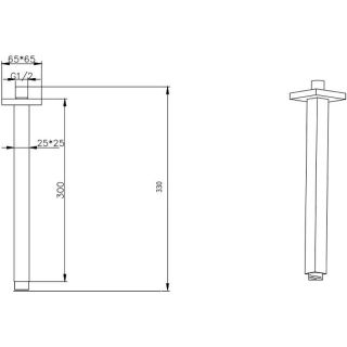 Кронштейн для верхнего душа Boheme Qubic 629-QUBIC-MG золото матовое