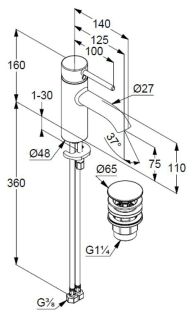 Смеситель для раковины Kludi Bozz 382665376 белый матовый