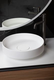Раковина накладная Armadi Art Sole Corian 801-MW 40 см белый матовый