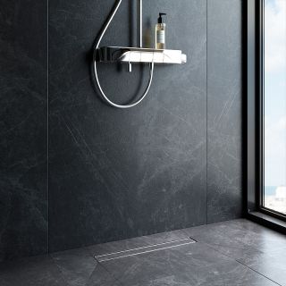 Душевой лоток AM.PM MasterFlow 50 W01SC-U11-050-04SB с решеткой Хром матовый / под плитку Tile