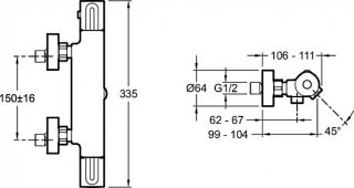 Смеситель для душа Jacob Delafon  Metro E24395-CP