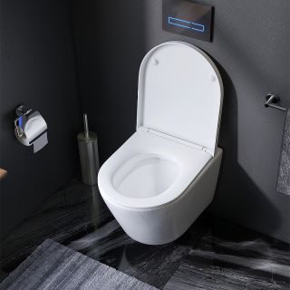 Комплект унитаза с инсталляцией AM.PM Sense FlashClean IS90251.741701 с сиденьем Микролифт и клавишей смыва Хром глянцевый