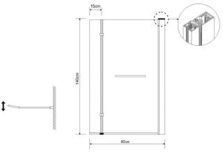 Шторка на ванну Grossman GR-108 80см хром/прозрачное