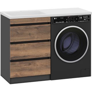 Напольная тумба под раковину Misty Коломбо 120 L УТ000015587 56 см Дуб Галифакс Антрацит