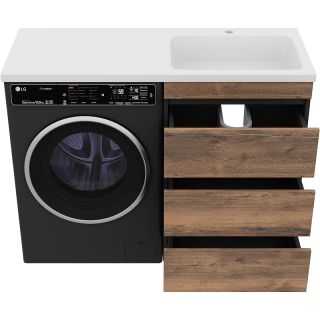 Напольная тумба под раковину Misty Коломбо 120 R УТ000015588 56 см Дуб Галифакс Антрацит