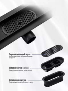 Душевой лоток Gappo G85007-56 50 см чёрный