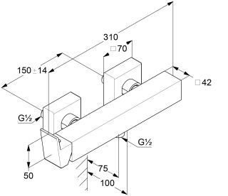 Смеситель для душа Kludi Decus 548313975 чёрный матовый