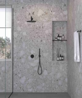 Душевой комплект Kludi Bozz 387363976 со смесителем чёрный матовый