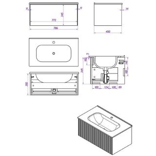 Тумба под раковину La Fenice Terra  FNC-01-TER-C-80 бежевая матовая 80 см