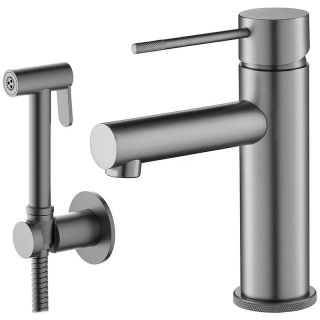 Смеситель для раковины с гигиеническим душем Timo Saona 2360/18G чёрное золото