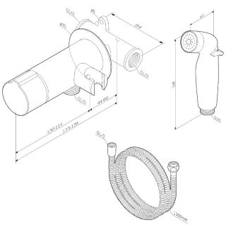 Гигиенический душ со смесителем Am.Pm X-Joy TouchReel чёрный матовый F0H85A522