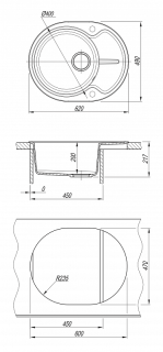 Кухонная мойка Dr. Gans Берта 620 серый