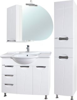 Пенал с бельевой корзиной Bellezza Глория 40см правый белый 00000006247