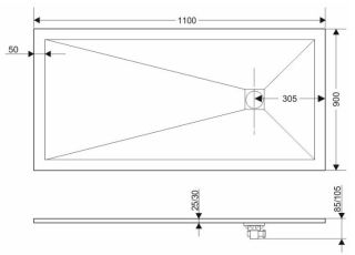 Душевой поддон Grossman Strong GR-S190100Q 100x90см белый