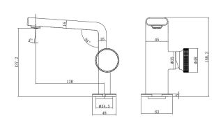 Смеситель для раковины Black&White Gravity 7207C хром