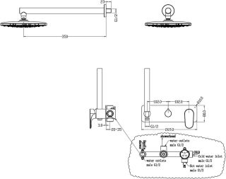 Душевой комплект Boheme Spectre графит 454-GM