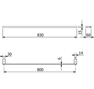 Полотенцедержатель Kludi Vela C 31961N2 80 см сталь оружейная брашированная