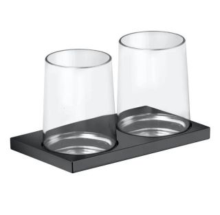 Стакан для зубных щёток двойной Keuco Edition  11151139000 хром черный шлифованный
