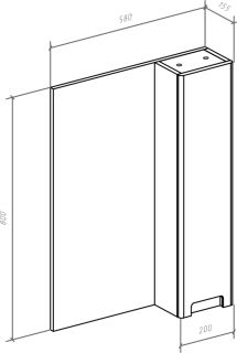 Зеркало-шкаф Bellezza Пегас 60см правый белый 00000008040