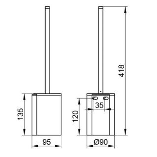 Ёршик для унитаза подвесной Keuco Plan 14972370200 черный