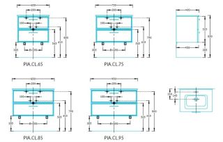 Тумба под раковину Kerama Marazzi Piano Classic PIA.CL.75\BLU.M 75 см ясень синий матовый