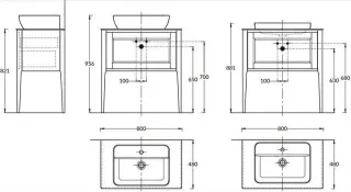 Тумба под раковину Kerama Marazzi Plaza Classic Neo PL.CN.80.1+1\NUT.M 80 см орех матовый
