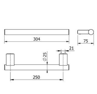 Поручень Kludi Vela C 31981N0 30 см брашированное золото