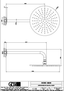 Верхний душ Gessi Inciso 58248.726 30 см брашированная бронза
