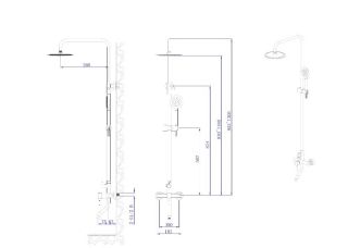 Душевая система с изливом RUSH Melos графит (SUS1101-40Grey)
