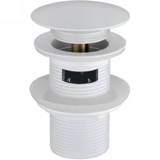 Донный клапан Boheme 612/2-MW с переливом белый матовый